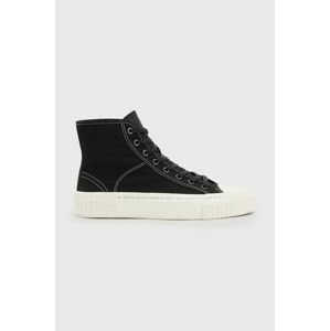 Tenisky AllSaints Douglas Script High Top pánske, čierna farba