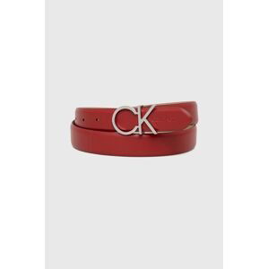 Kožený opasok Calvin Klein dámsky, červená farba