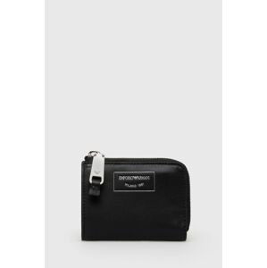Kožená peňaženka Emporio Armani dámsky, čierna farba