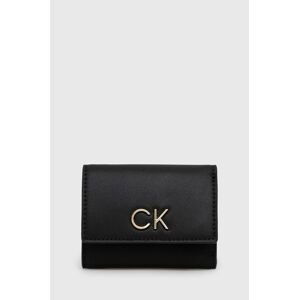 Peňaženka + kľúčenka Calvin Klein dámsky, čierna farba