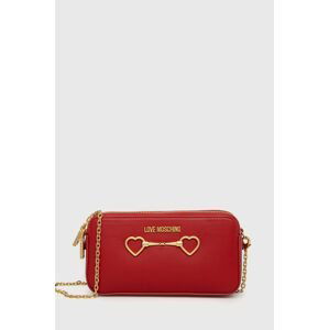 Listová kabelka Love Moschino červená farba