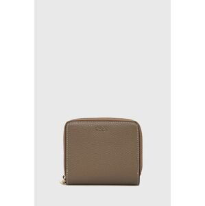 Kožená peňaženka HUGO dámsky, hnedá farba