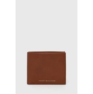 Kožená peňaženka Tommy Hilfiger pánsky, hnedá farba
