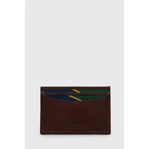 Puzdro na karty Polo Ralph Lauren pánsky, hnedá farba