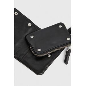 Kožená peňaženka AllSaints pánsky, čierna farba