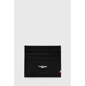 Kožené puzdro na karty Aeronautica Militare pánsky, čierna farba