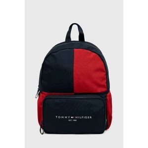 Detský ruksak Tommy Hilfiger červená farba, malý, vzorovaný