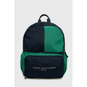 Detský ruksak Tommy Hilfiger zelená farba, malý, vzorovaný
