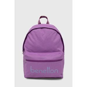 Detský ruksak United Colors of Benetton fialová farba, veľký, vzorovaný