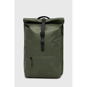 Ruksak Rains Rolltop Rucksack 13160.65-65.Evergre, zelená farba, veľký, jednofarebný