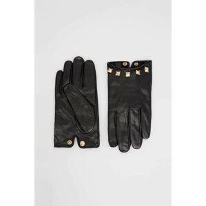 Kožené rukavice Marella dámske, čierna farba