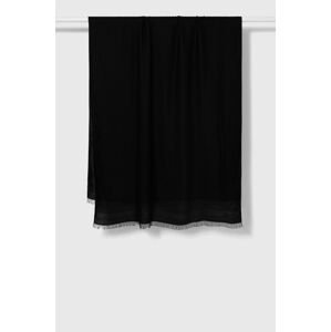 Šál Emporio Armani dámsky, čierna farba, jednofarebný
