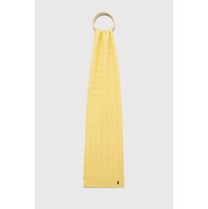 Bavlnený šál Polo Ralph Lauren žltá farba, jednofarebný
