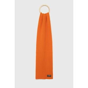Vlnený šál Superdry oranžová farba, jednofarebný