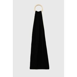Bavlnený šál Armani Exchange čierna farba, jednofarebný