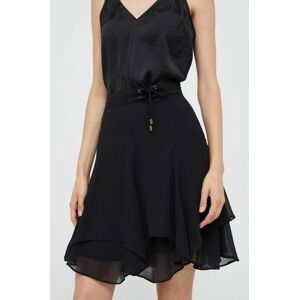 Sukňa Lauren Ralph Lauren čierna farba, mini, áčkový strih