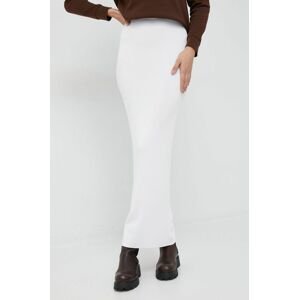 Sukňa Calvin Klein biela farba, maxi, puzdrová