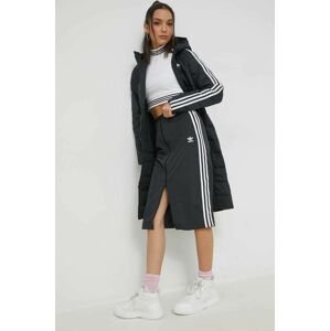 Sukňa adidas Originals čierna farba, midi, rovný strih