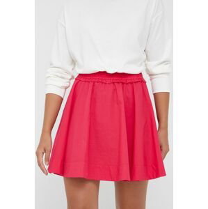 Bavlnená sukňa Sisley ružová farba, mini, áčkový strih