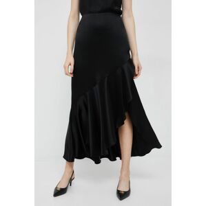 Sukňa Polo Ralph Lauren čierna farba, midi, rovný strih