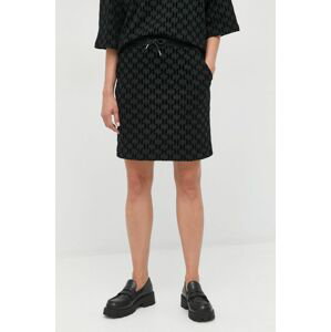 Bavlnená sukňa Karl Lagerfeld čierna farba, midi, rovný strih