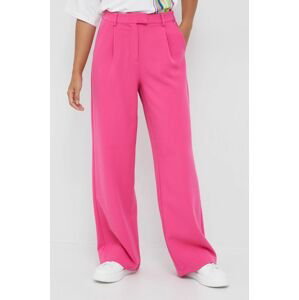 Nohavice Y.A.S dámske, ružová farba, široké, vysoký pás