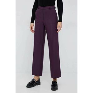 Nohavice Selected Femme dámske, fialová farba, široké, vysoký pás