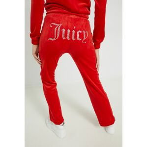 Tepláky Juicy Couture dámske, červená farba, s nášivkou