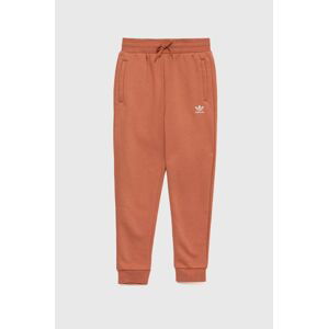 Detské tepláky adidas Originals oranžová farba, jednofarebné