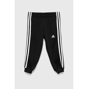 Detské tepláky adidas H65796 čierna farba, s nášivkou