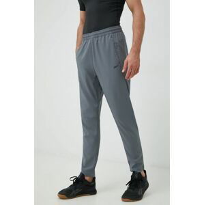 Tréningové nohavice Reebok Workout Ready pánske, šedá farba, jednofarebné