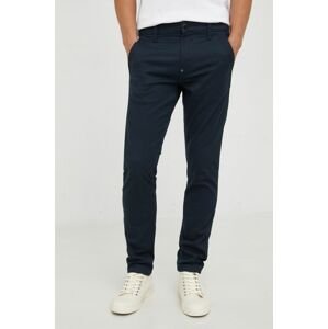 Nohavice G-Star Raw pánske, tmavomodrá farba, strih chinos