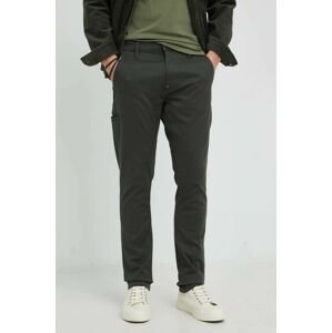 Nohavice G-Star Raw pánske, zelená farba, strih chinos