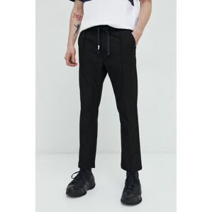 Nohavice Tommy Jeans pánske, čierna farba, rovné