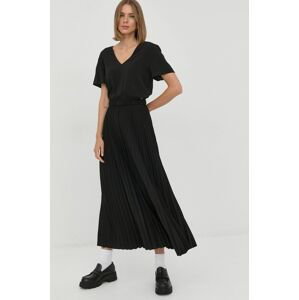 Šaty Armani Exchange čierna farba, maxi, rovný strih