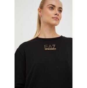 Šaty EA7 Emporio Armani čierna farba, mini, oversize