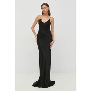 Šaty Victoria Beckham čierna farba, maxi, rovný strih