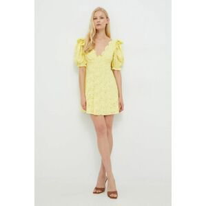 Šaty For Love & Lemons žltá farba, mini, priliehavá