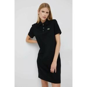 Šaty Lacoste čierna farba, mini, rovný strih