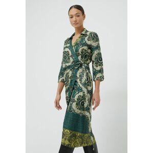 Šaty Sisley zelená farba, maxi, rovný strih