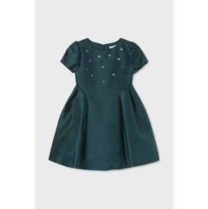 Dievčenské šaty Mayoral zelená farba, mini, áčkový strih