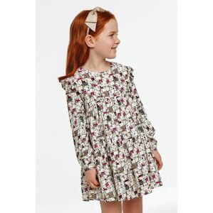 Dievčenské šaty Mayoral béžová farba, mini, oversize