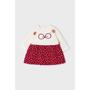 Dievčenské šaty Mayoral Newborn červená farba, mini, áčkový strih