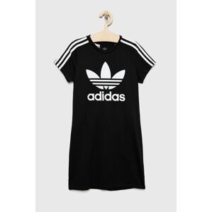 Dievčenské šaty adidas Originals čierna farba, mini, rovný strih