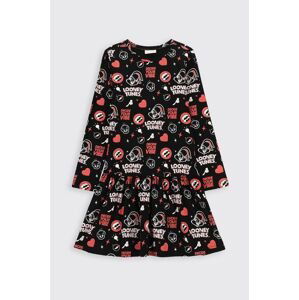 Dievčenské šaty Coccodrillo čierna farba, mini, áčkový strih