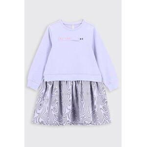 Dievčenské šaty Coccodrillo fialová farba, mini, áčkový strih