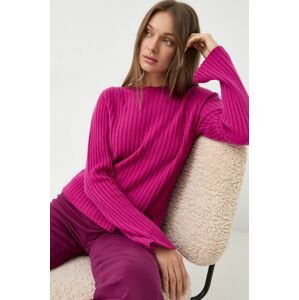 Vlnený sveter Twinset dámsky, ružová farba,