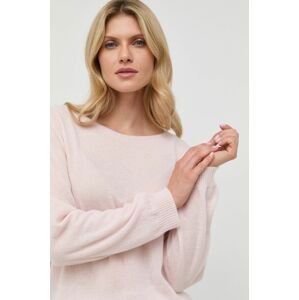 Vlnený sveter Twinset dámsky, ružová farba, tenký