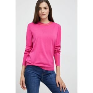 Vlnený sveter PS Paul Smith dámsky, ružová farba, tenký,