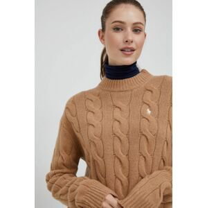 Vlnený sveter Polo Ralph Lauren dámsky, béžová farba,